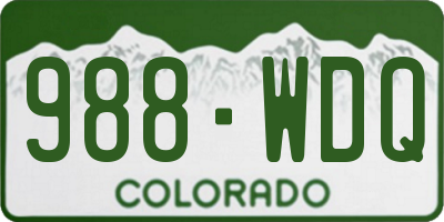 CO license plate 988WDQ