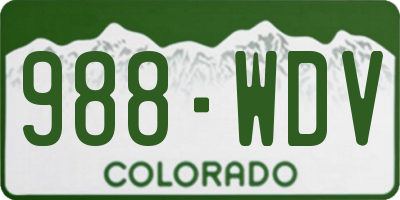 CO license plate 988WDV