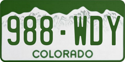 CO license plate 988WDY