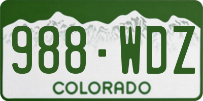 CO license plate 988WDZ