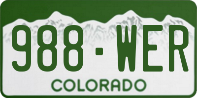 CO license plate 988WER