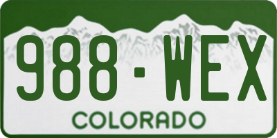 CO license plate 988WEX