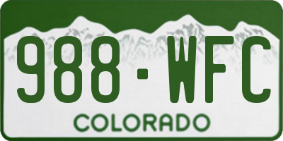 CO license plate 988WFC