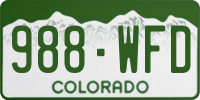 CO license plate 988WFD