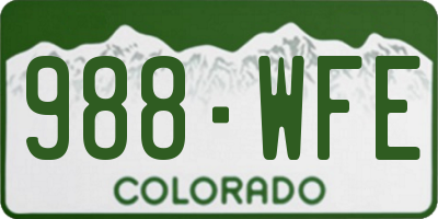 CO license plate 988WFE