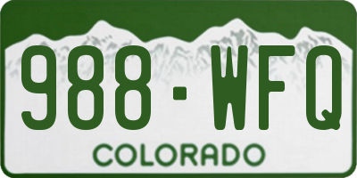 CO license plate 988WFQ