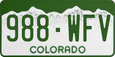 CO license plate 988WFV