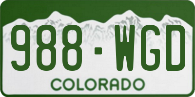 CO license plate 988WGD