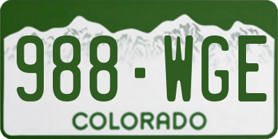 CO license plate 988WGE