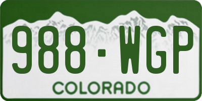 CO license plate 988WGP