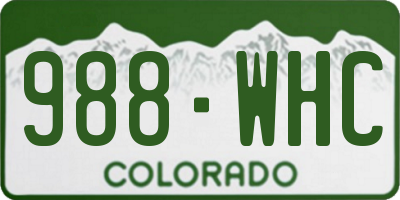 CO license plate 988WHC