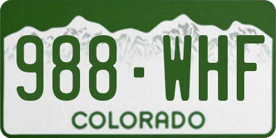 CO license plate 988WHF
