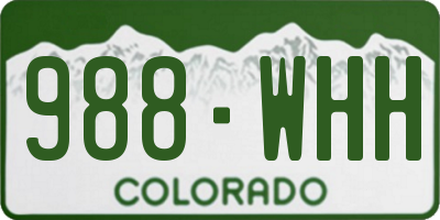 CO license plate 988WHH