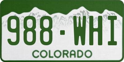 CO license plate 988WHI
