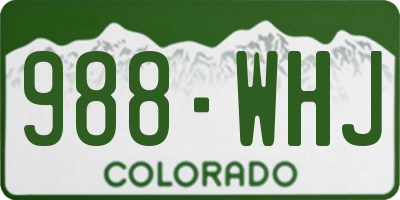 CO license plate 988WHJ