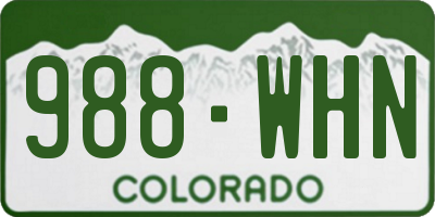 CO license plate 988WHN