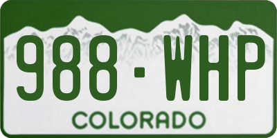 CO license plate 988WHP