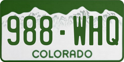 CO license plate 988WHQ