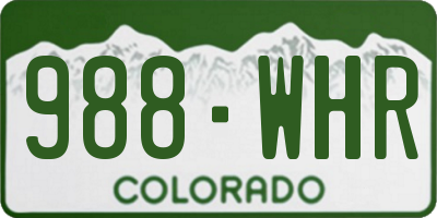 CO license plate 988WHR