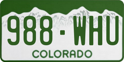 CO license plate 988WHU