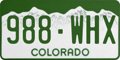 CO license plate 988WHX