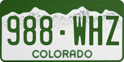 CO license plate 988WHZ