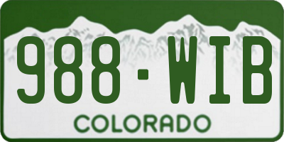CO license plate 988WIB