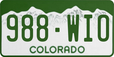 CO license plate 988WIO
