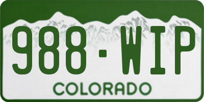 CO license plate 988WIP