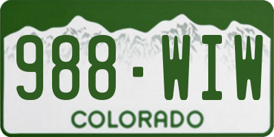 CO license plate 988WIW