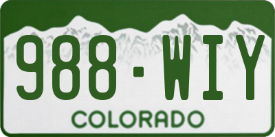 CO license plate 988WIY