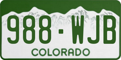 CO license plate 988WJB