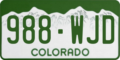 CO license plate 988WJD