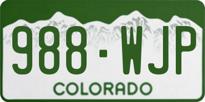 CO license plate 988WJP