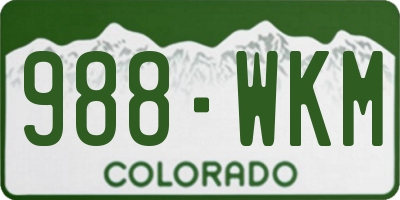 CO license plate 988WKM