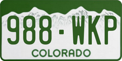 CO license plate 988WKP