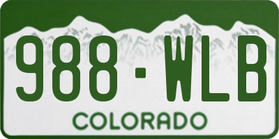 CO license plate 988WLB