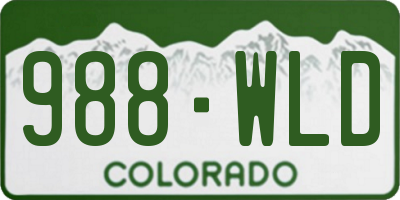 CO license plate 988WLD