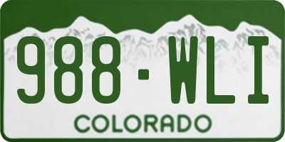 CO license plate 988WLI