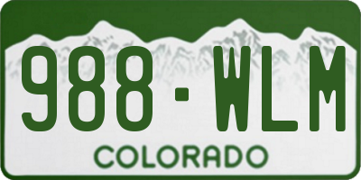 CO license plate 988WLM