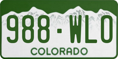 CO license plate 988WLO