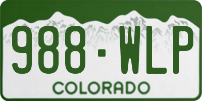CO license plate 988WLP