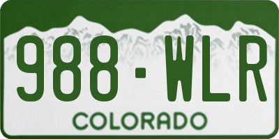 CO license plate 988WLR