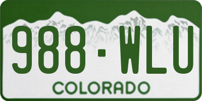 CO license plate 988WLU