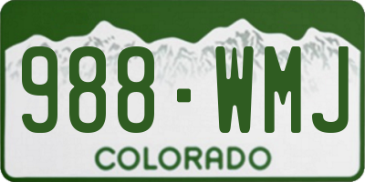 CO license plate 988WMJ