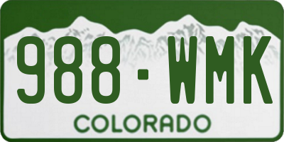 CO license plate 988WMK