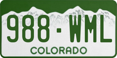 CO license plate 988WML