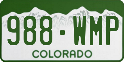 CO license plate 988WMP