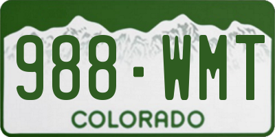 CO license plate 988WMT