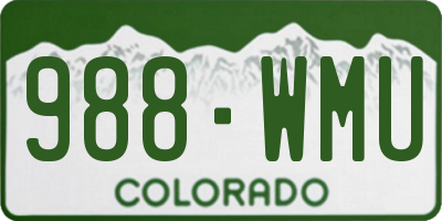 CO license plate 988WMU
